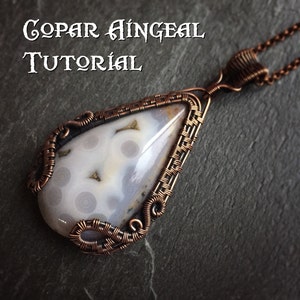 TUTORIAL Dragon Gate Pendant Wire Wrapping Jewelry Pattern Teardrop Cabochon Wire Wrapped Gemstone Lesson Wire Wrap Stone image 1