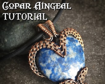 Wire Wrapped Puffy Heart Pendant Tutorial: Gemstone Jewelry Pattern (PDF)