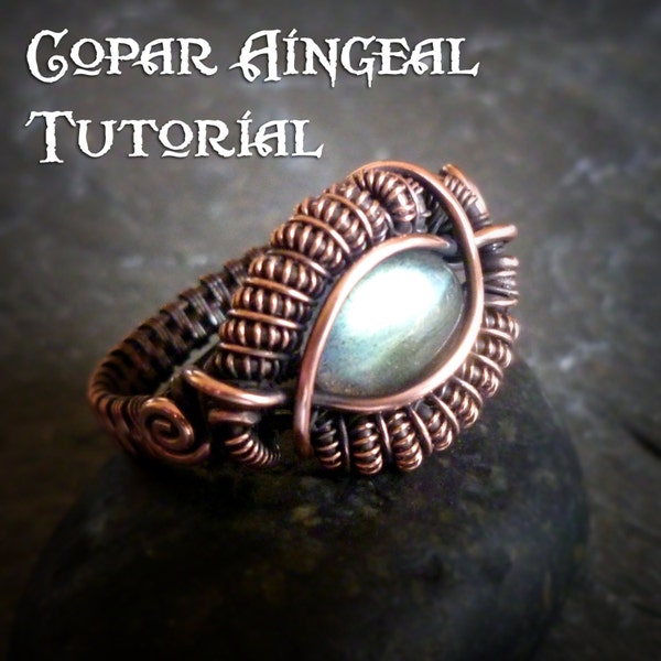 TUTORIAL - Dragon Eye Ring - Wire Wrapped Class - Jewelry Pattern - Wire Wrapping - Wire Wrapped Ring Lesson - Caterpillar Coil Ring