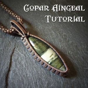 TUTORIAL - Fern Weave Pendant - Wire Wrapping - Jewelry Pattern - Marquise Cabochon Wire Wrapped Gemstone Lesson - Wire Wrap Stone
