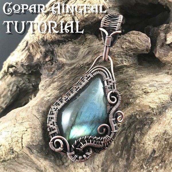 TUTORIAL - Wave - Wire Wrapped Pendant lesson for a Free Form Cabochon - Jewelry Class, Lesson Necklace Pendant Wire Wrap