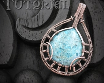 TUTORIAL - Suspension Pendant - Wire Wrapped Class - Jewelry Pattern - Wire Wrapping - Wire Wrapped Necklace Lesson - Bullion Weave