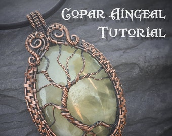 TUTORIAL - Yggdrasil Pendant - Wire Wrapping - Jewelry Pattern - Tree of Life Wire Wrapped Gemstone Lesson - Wire Wrap Stone