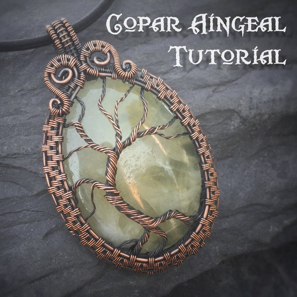 TUTORIAL - Yggdrasil Pendant - Wire Wrapping - Jewelry Pattern - Tree of Life Wire Wrapped Gemstone Lesson - Wire Wrap Stone