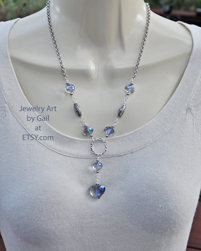 Crystal Heart Pendant Necklace and Earring Set