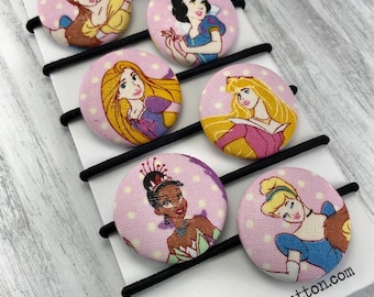 Disney Princess Ponytail Holder, Elastic Hair Tie, Belle Cinderella Tangled Snow White, Princess Party Favor, Easter Basket Filler for Girl