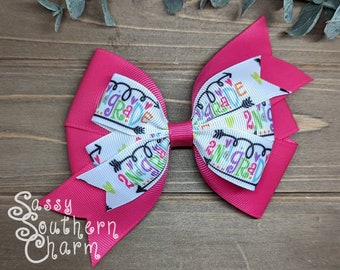 Back to School Bow, 2nd Grade Hair Bow, First Day of School Bow, Hair Bows for Girls, Second Grade Bow