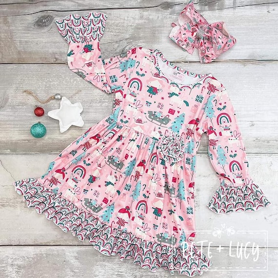 6/6X, Christmas Dress, Magical Christmas, Pete and Lucy, Pink Christmas Outfit, 25 Days of Christmas, Dress Only, Last One