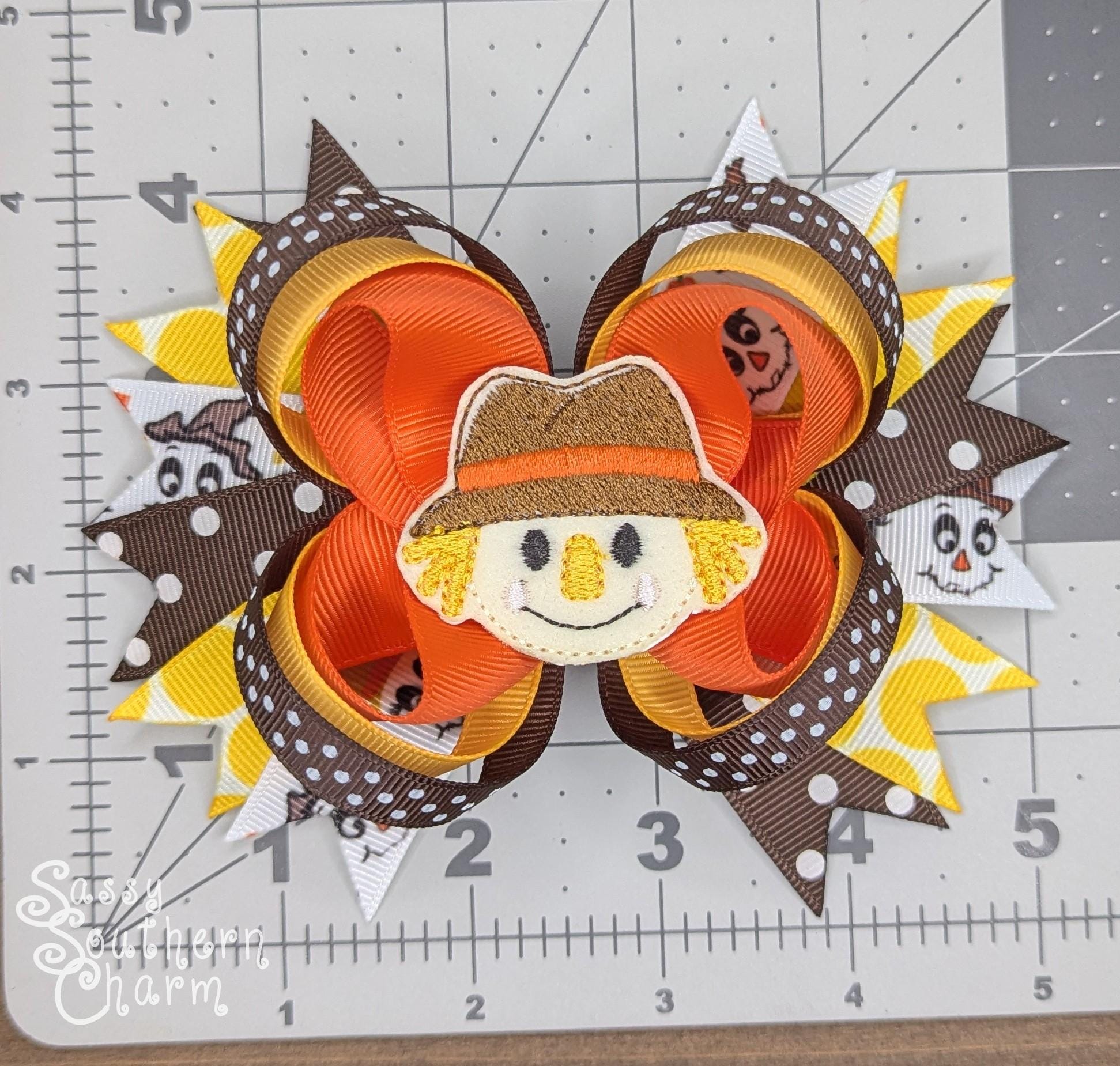 Fall Chair Bows Scarecrow Bows, Fall Hair Bows, Pumpkin Patch Bows, Ribbon Bows, Feltie ...