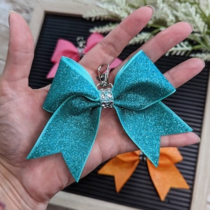 Mini Cheer Bow Keychain, Cheerleader Gift, Cheer Key Chain, Cheer Bag Pull, Cheer Accessories, Dance Bow Key Fob, Dancer,