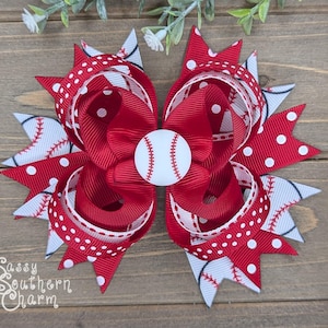 Baseball Hair Bow, T-ball Hair Bow, Batter Up, Take Me Out to the Ballgame, Hair Bow for girls, Baseball Sister, Ribbon Bows,