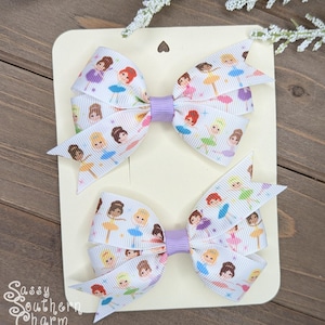 Ballerina Mini Set, Ballerina Hair Bows, Ballet Hair Bows, Pigtail Bows, Small Bows for Girls, Toddler Bows, Dance Bows,
