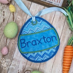 Easter Basket Tag, Personalized Easter Tag, Tags for Easter Basket, Easter Egg Tag, Embroidered Easter Tags, Easter Bunny,