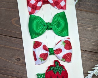 Noeuds pour cheveux fraises, Noeud festif baies, Noeuds fraise, Noeuds Itty Bitty, Noeud papillon fraise, Micro noeuds, Mini noeuds, Noeuds pour bébés, Noeuds pour tout-petits