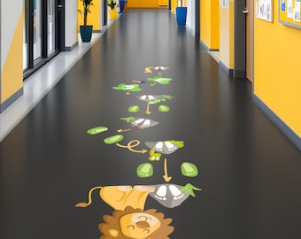 Bodenspiel für Kinder - Hopse / Hopse - Bodenaufkleber Springpfad für Klassenzimmer, Flure & Spielbereiche