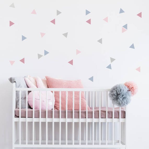 Rose Pale De Triangle Nordique Combinaison Bebe Autocollant Etsy
