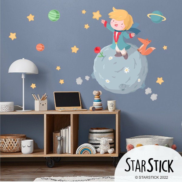 OUR LITTLE PRINCE Stars Crown Wall Sticker Art Decal Baby Boy Nursery Bedroom