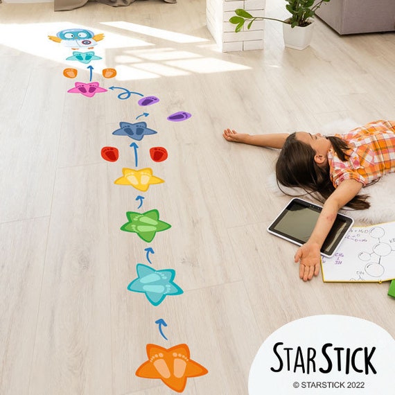 Astronaut Owl Jumping Circuit Vinyl Floor Games Etsy