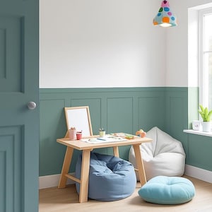 Wood Panel Style Wall Decal – Peel and Stick Half-Wall Mural for Nursery, 23.2 x 52.4 in, Kids Room or Playroom, 133x29 cm, Multiple Colors