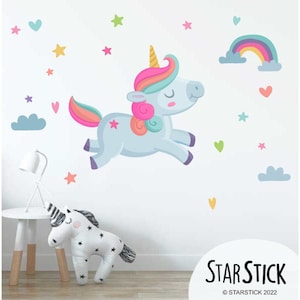 Unicorn wall decal Sticker | Unicorn Wall Decal | Girls Nursery | Stars Stickers | Girls Room Decoration | Sticker For a Girl