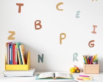 Alphabet Wall Decal, Boho Uppercase Letters | Educational School Decor, Classroom Learning Sticker