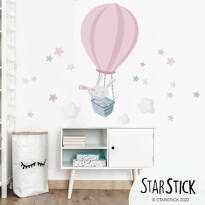 Baby stickers - Explorer bunny in balloon