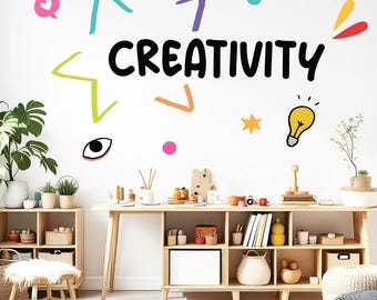 Classroom Wall Decal – “Creativity” – Multilingual School Decor – Choose Language – Vinyl Sticker