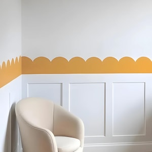 Scallop Wall Border Sticker – Nursery & Playroom Wall Decals – Scalloped Edge Self-Adhesive Decoration for Kids’ Rooms