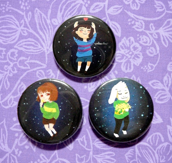 Undertale 1 25 Pins Set Of 3 Ft Frisk Asriel And Etsy