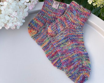 wool children socks, 3-4 year knitted toddler socks, warm wool 9C US size 25 EU size toddler winter socks, fun hand knit socks for kid
