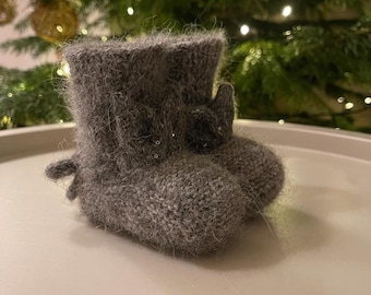 wool socks for babies, 3-6 months handmade warm alpaca wool baby bunny booties, infant socks, alpaca wool infant booties, toddler socks
