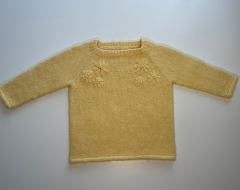Baby sweater alpaca, knit toddler cardigan, 6-12 month kid jacket, jumper for babies
