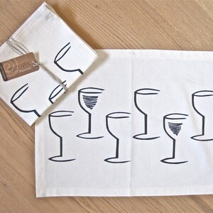 Screen printed Wine Glasses placemats set of 4 gift idea image 2