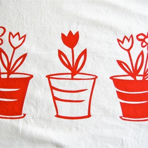 Screen printed Flower pots placemats set of 4 gift idea image 2