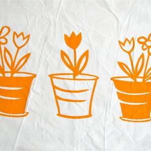 Screen printed Flower pots placemats set of 4 gift idea image 4