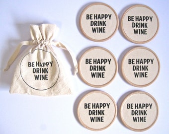 Be Happy coasters - set of 6 - perfect gift