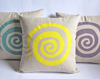 Spiral screen printed cushion cover