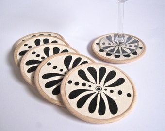 Ethnic Flower coasters - set of 6 - perfect gift