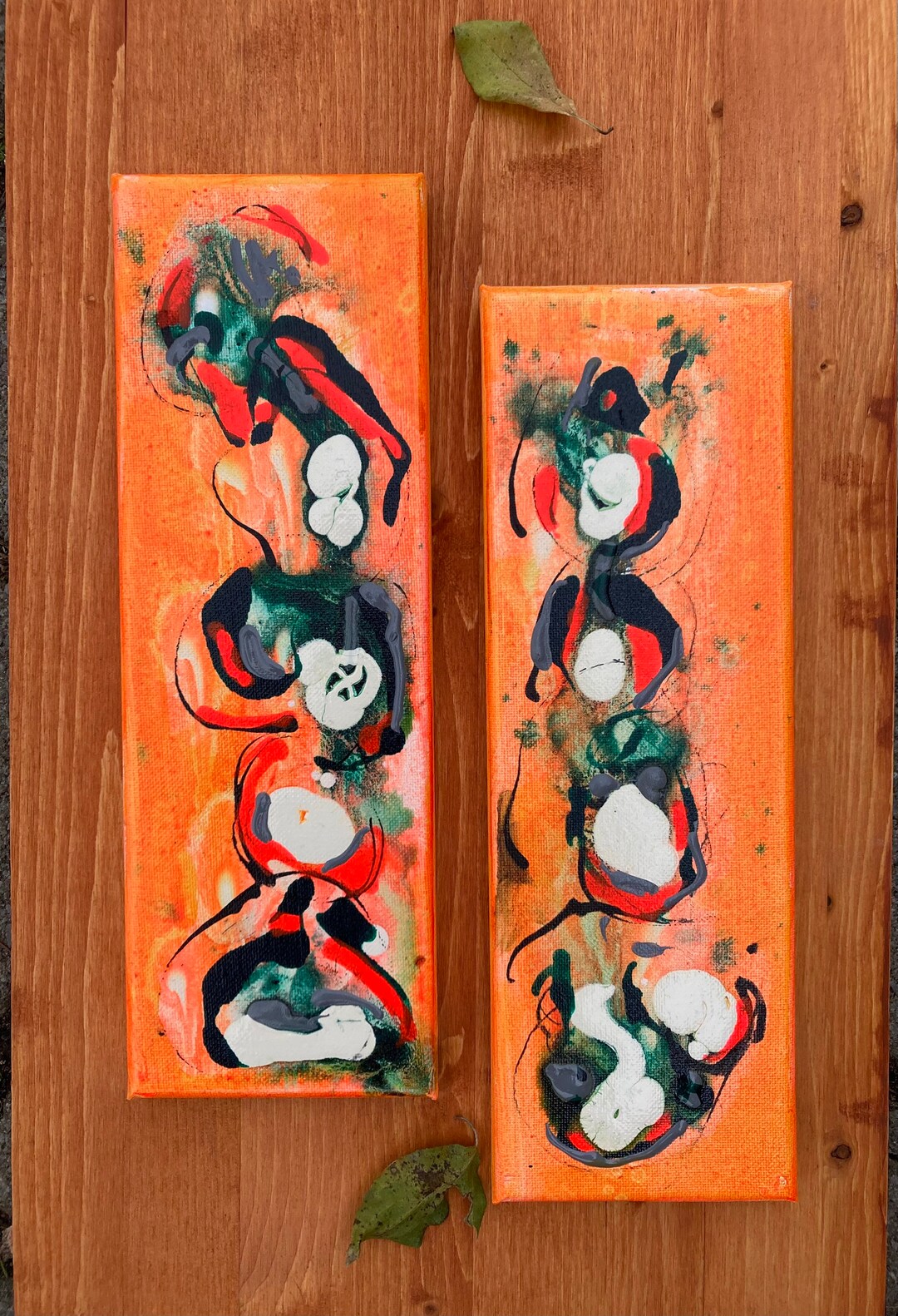 Abstract Art Set Duo. Original Art Set on Canvas. Contemporary Etsy