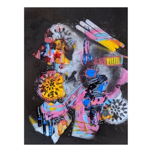 Original urban abstract art on paper. 11x14 modern art by Christie Brunet. Wall art for the livingroom, office wall art. Bedroom art.