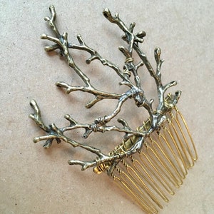 The TWIGGY COMB Branch Twig Woodland Faerie Hair Comb Bridesmaid Prom Witchy image 4