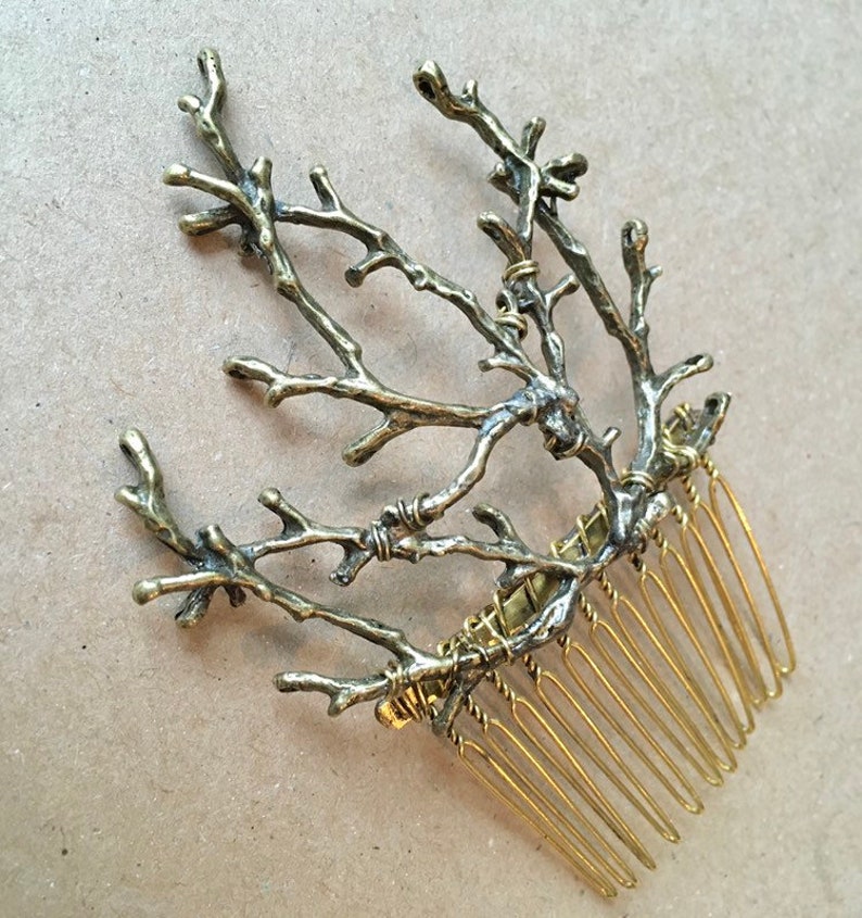 The TWIGGY COMB Branch Twig Woodland Faerie Hair Comb Bridesmaid Prom Witchy image 4