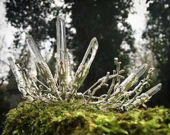 The VENUS Crown - Crystal Quartz Crown Tiara - Magical Headpiece. Alternative Bride, Festival, Game of Thrones!