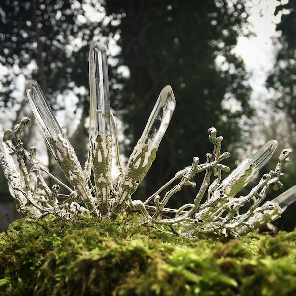 The VENUS Crown - Crystal Quartz Crown Tiara - Magical Headpiece. Alternative Bride, Festival, Game of Thrones!