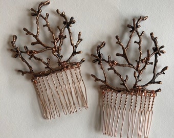 The TWIGGY COMB - Branch Twig Woodland Faerie Hair Comb Bridesmaid Prom Witchy