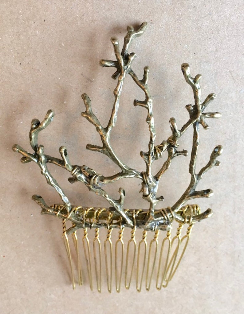 The TWIGGY COMB Branch Twig Woodland Faerie Hair Comb Bridesmaid Prom Witchy image 9