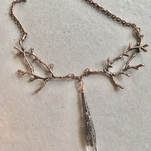 Single Branch Crystal Quartz Necklace Drop Woodland image 2