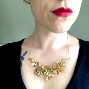 The FLORA Necklace Floral, organic, leaf, flower, vintage, natural necklace. image 6