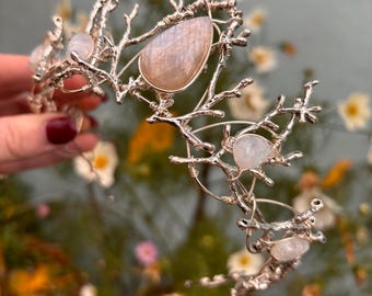 The ELODIE Moonstone Crown Witchy Ritual Cottagecore Woodland Tiara Diadem