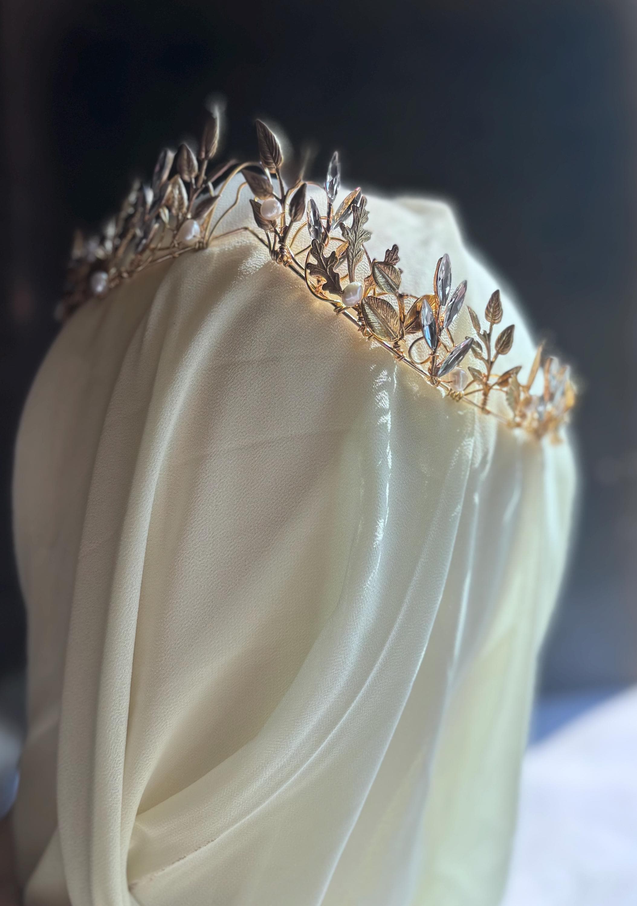 Titanium Aura Quartz Tiara by Howling Moon - custom made HowlingMoonUK - Etsy Canada main image 3